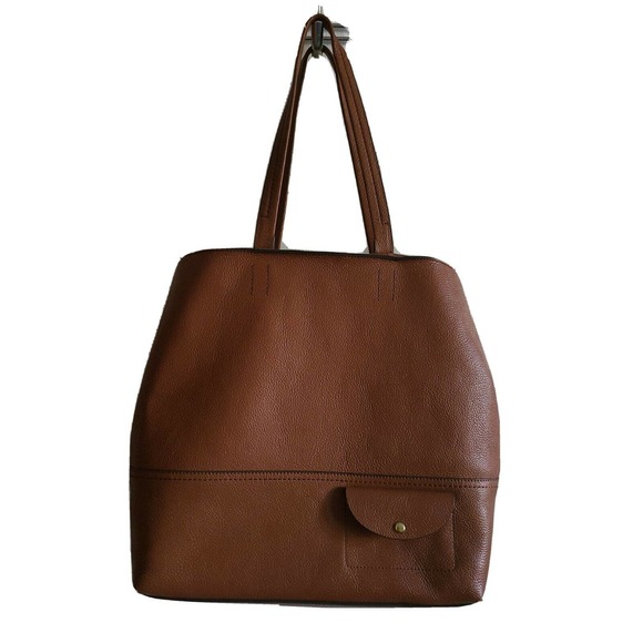 J. Crew Handbags - J CREW All-Day Chestnut Brown Leather Tote F5237